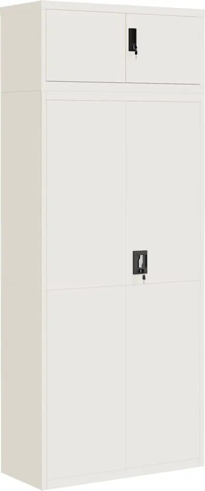 vidaXL Fișet, alb, 90x40x220 cm, oțel