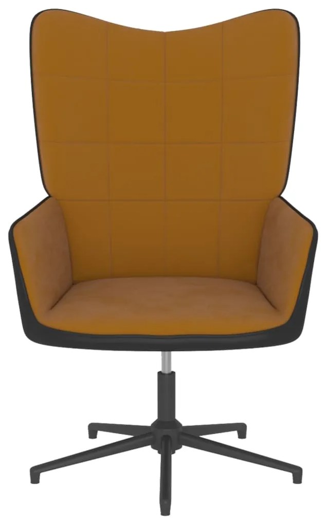 327839 vidaXL Scaun de relaxare, maro, catifea și PVC