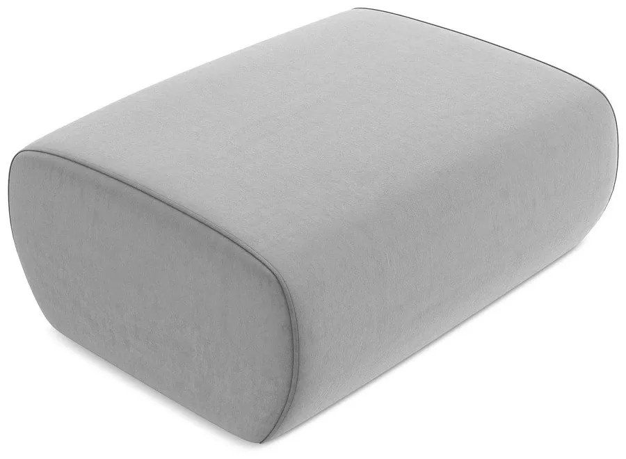 Taburet gri deschis cu tapițerie din catifea Kapua – Makamii