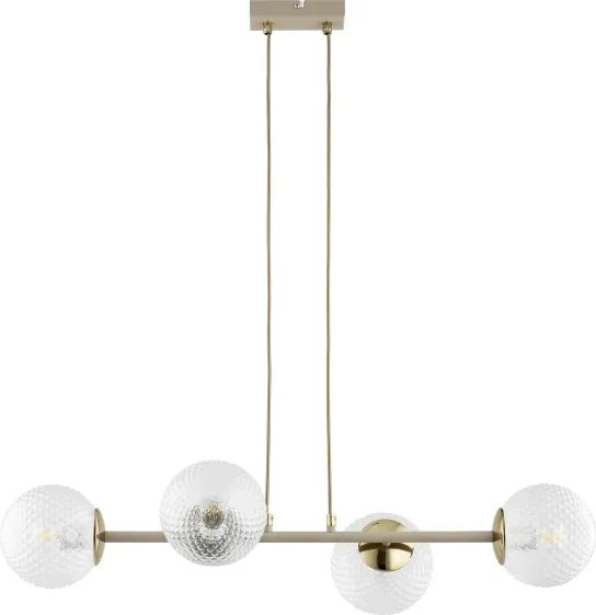 Brilagi - Candelabru suspendat pe cablu STELLA 4xE27/60W/230V bej/auriu