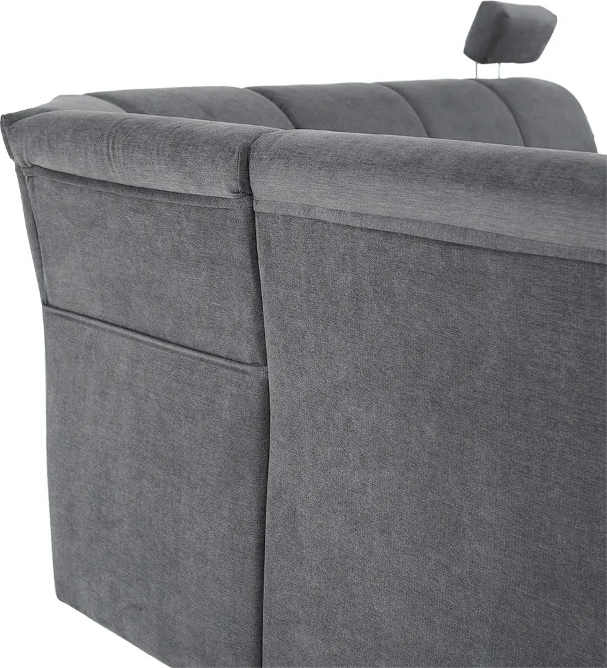 Colţar extensibil, material textil gri, model stânga, SANTIAGO