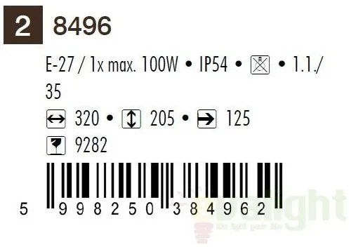 Aplica de perete exterior IP54, auriu antic Hektor 8496 RX
