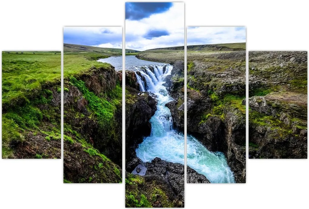 Tablou - Cascada intre stânci (150x105 cm)