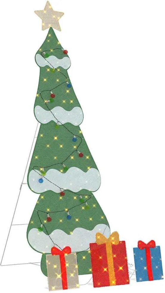 vidaXL Brad de Crăciun iluminat cu 3 cutii de cadouri 2D alb cald