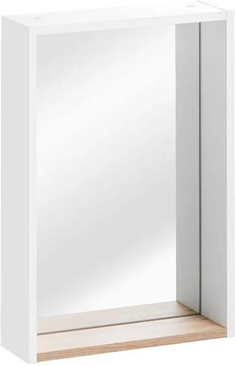 Oglindă cu poliță Finka White, 40x60x12 cm, pal/ sticlă, alb