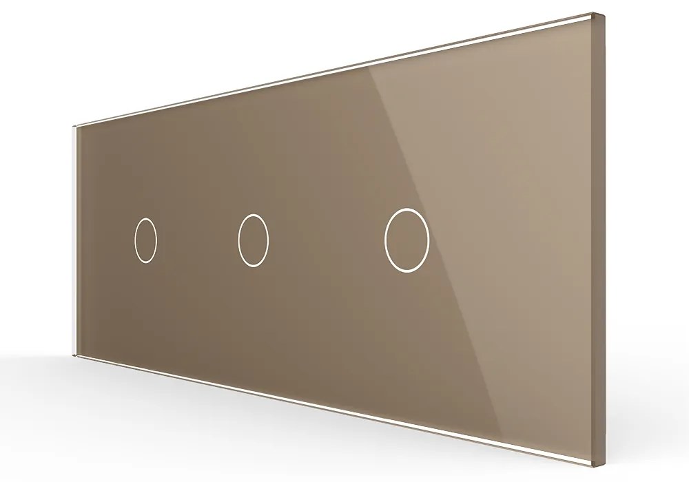 Intrerupator Simplu + Simplu + Simplu cu Touch LIVOLO cu Rama Din Sticla, Standard Italian, 6M