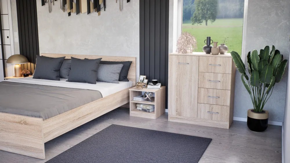 Noptieră Miami deschisă 40x40 cm stejar sonoma-stejar sonoma