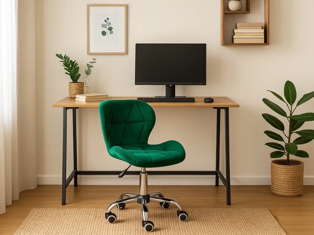 Set pentru birou masa de birou TAYLOR SONOMA 100x50 cm + scaun de birou AVOLA VELVET verde