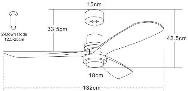 Lustra LED cu Ventilator si telecomanda Kai negru/lemn natur