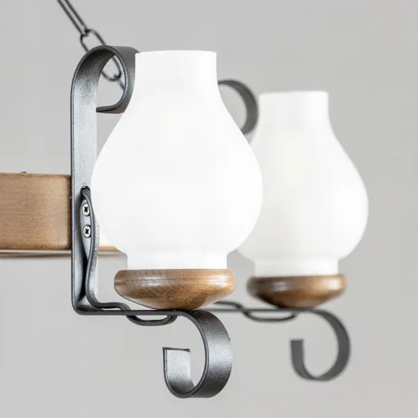 Brilagi - Candelabru cu lanț ROATA 5xE14/40W/230V Ø 70 cm fag/nuc