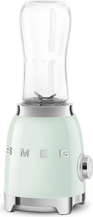 Blender Smeg PBF01PGEU, 300 W, 2 x 600 ml, 20 000–24 000 rpm, Baza antiderapanta, Fara BPA, Otel inoxidabil, Verde pastel
