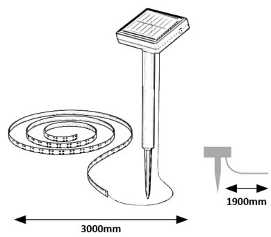 Bandă LED solară Rabalux 77016 ANSOO LED/0,26W/3,2V 4,9m IP44