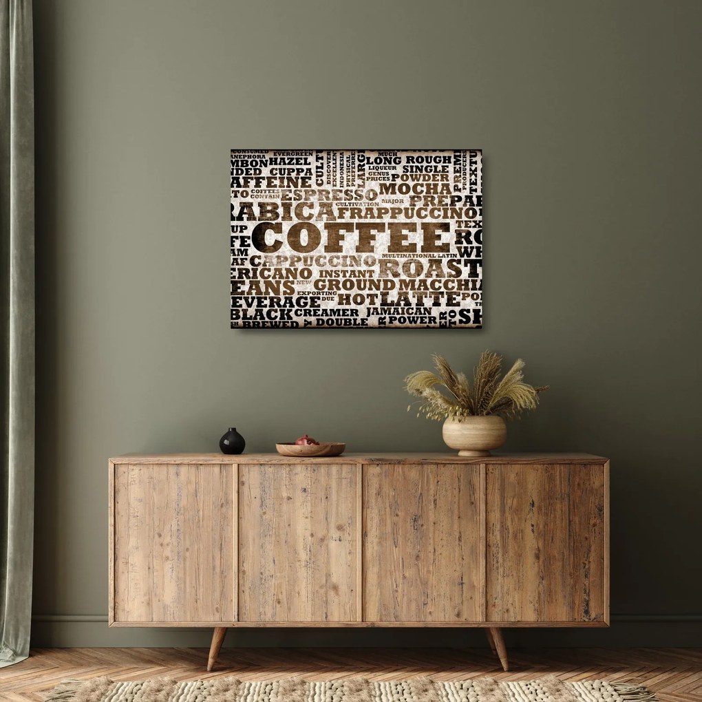 Tablou pe sticlă - Cafea (70x50 cm)