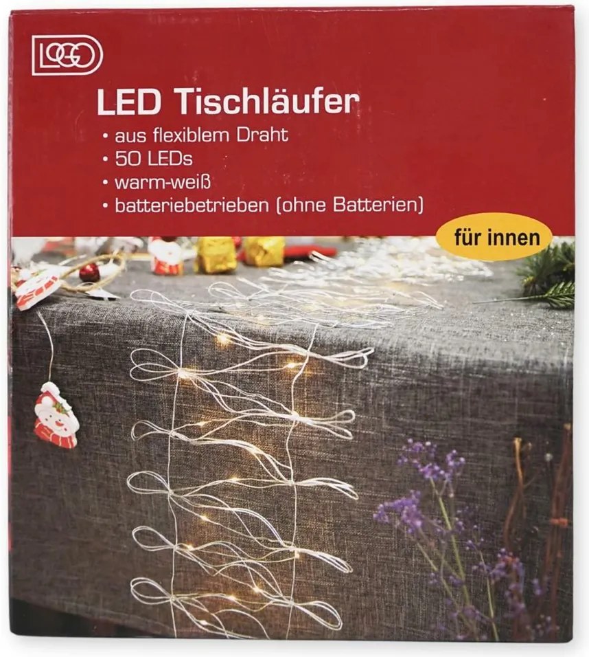 Lant de Craciun 50 LED-uri, traversa masa