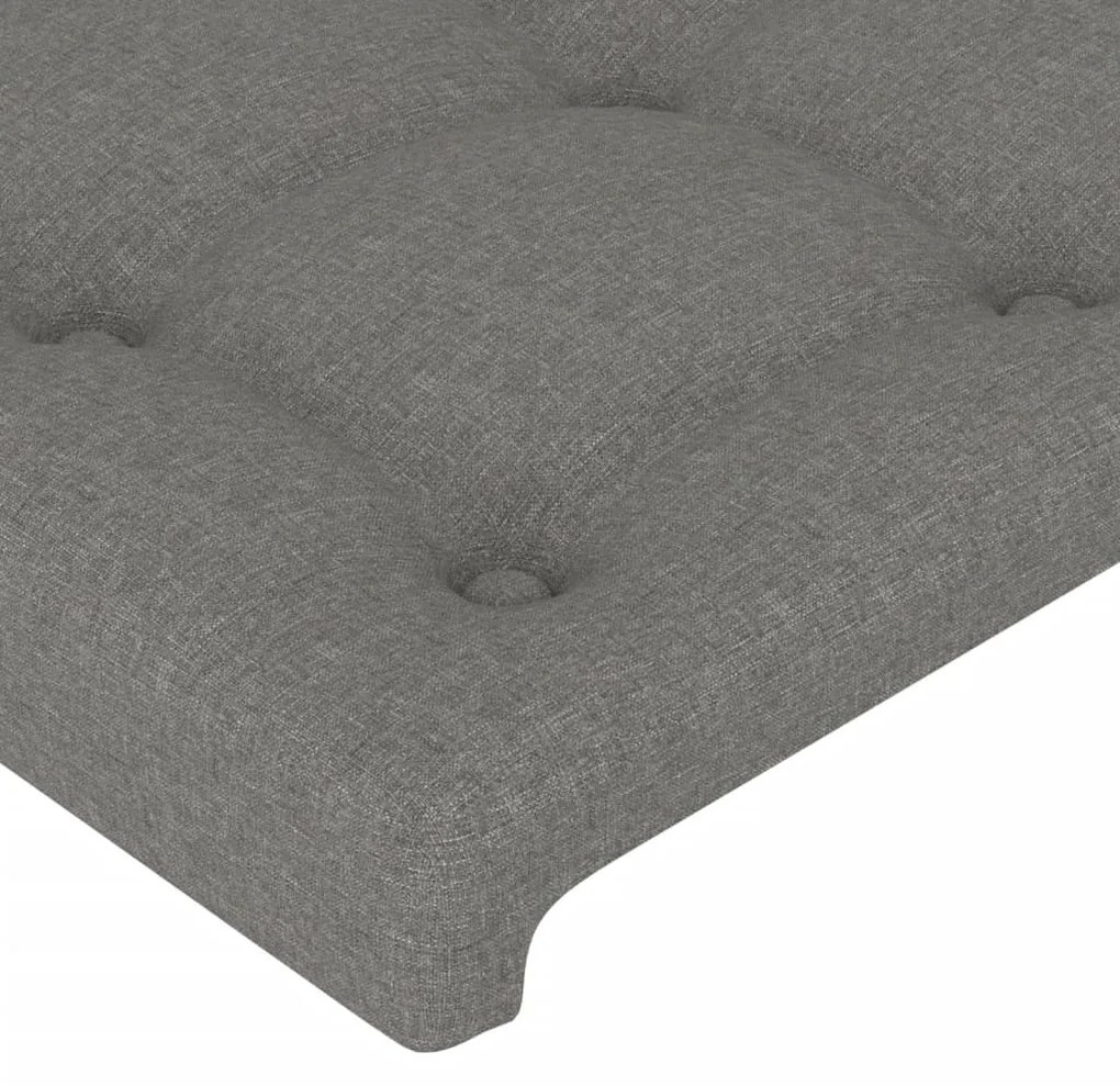 Tablie de pat cu LED, gri inchis, 183x16x118 128 cm, textil 1, Morke gra, 183 x 16 x 118 128 cm