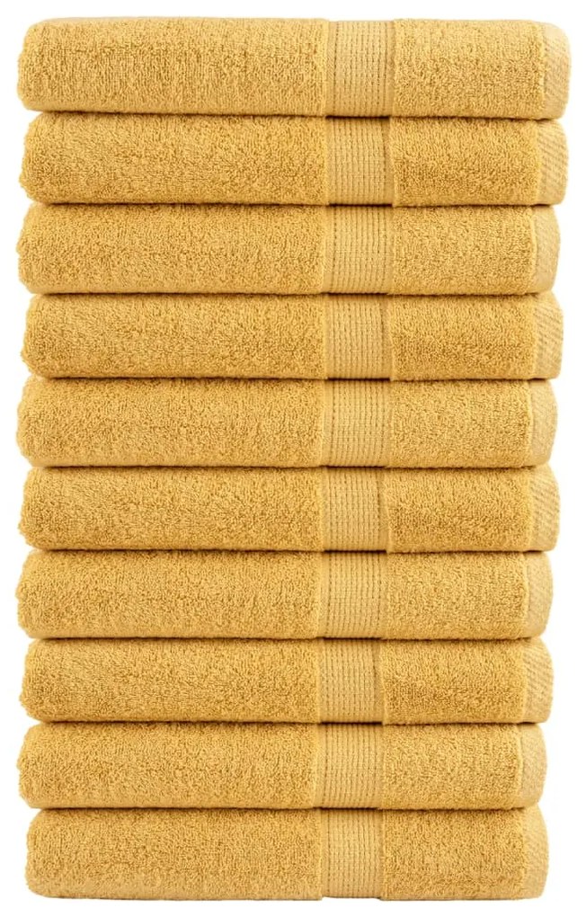 vidaXL Prosoape de saună premium SOLUND 10 buc auriu 80x200cm 600gsm
