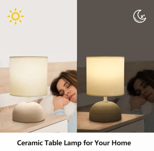 Lampă de masă 1xE14/40W/230V maro/albă Aigostar