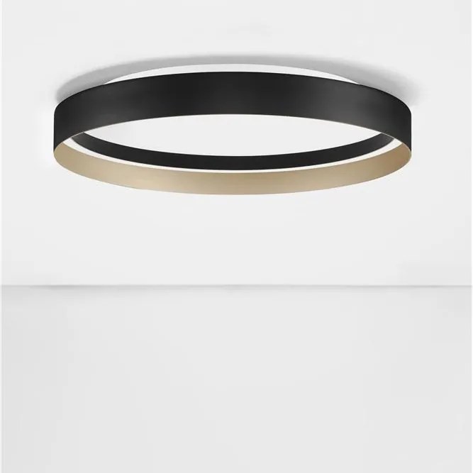 Plafoniera circulara aluminiu negru/auriu LED CCT LUMIA 60cm
