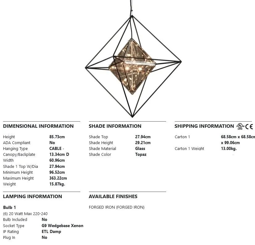 Lustra eleganta design modern EPIC, cu 6 surse de lumina