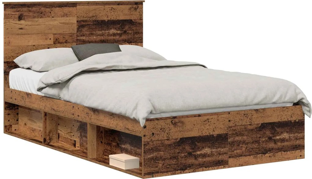 vidaXL Cadru de pat Lemn vechi 120 x 200 cm Lemn de pin masiv