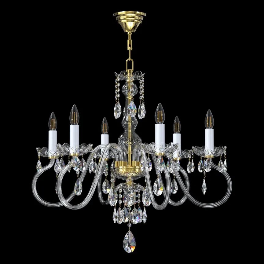 Candelabru cu 6 brate LUX design modern, Cristal Bohemia Exclusive Miracle