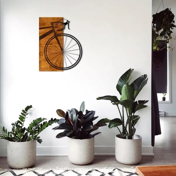 Decorațiune de perete 70x62 cm lemn/metal bicicletă