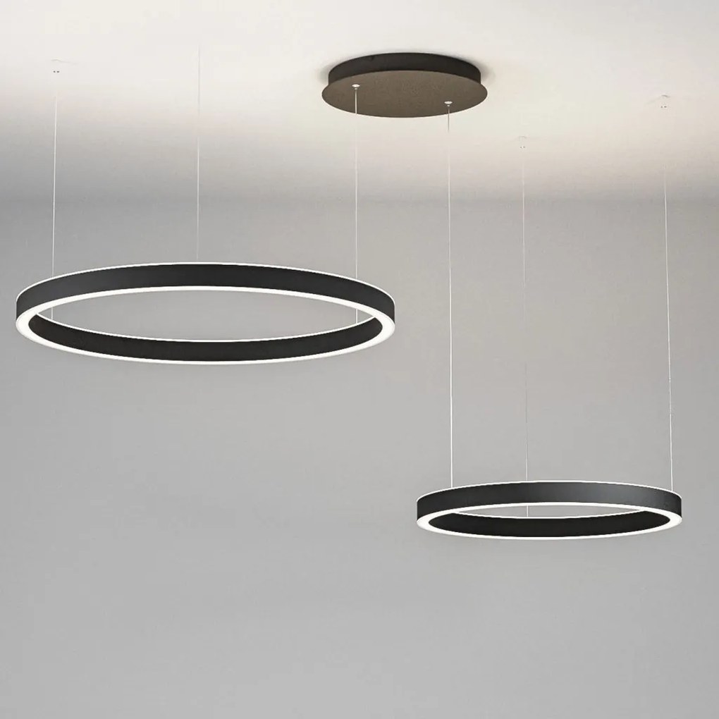 Lustra LED circulara cu 2 inele 80/60cm CRISEIDE, alb, negru sau auriu