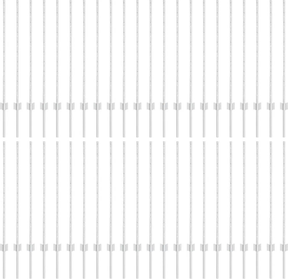vidaXL Stâlp de gard. 44 pcs Argintiu 140 cm Oțel