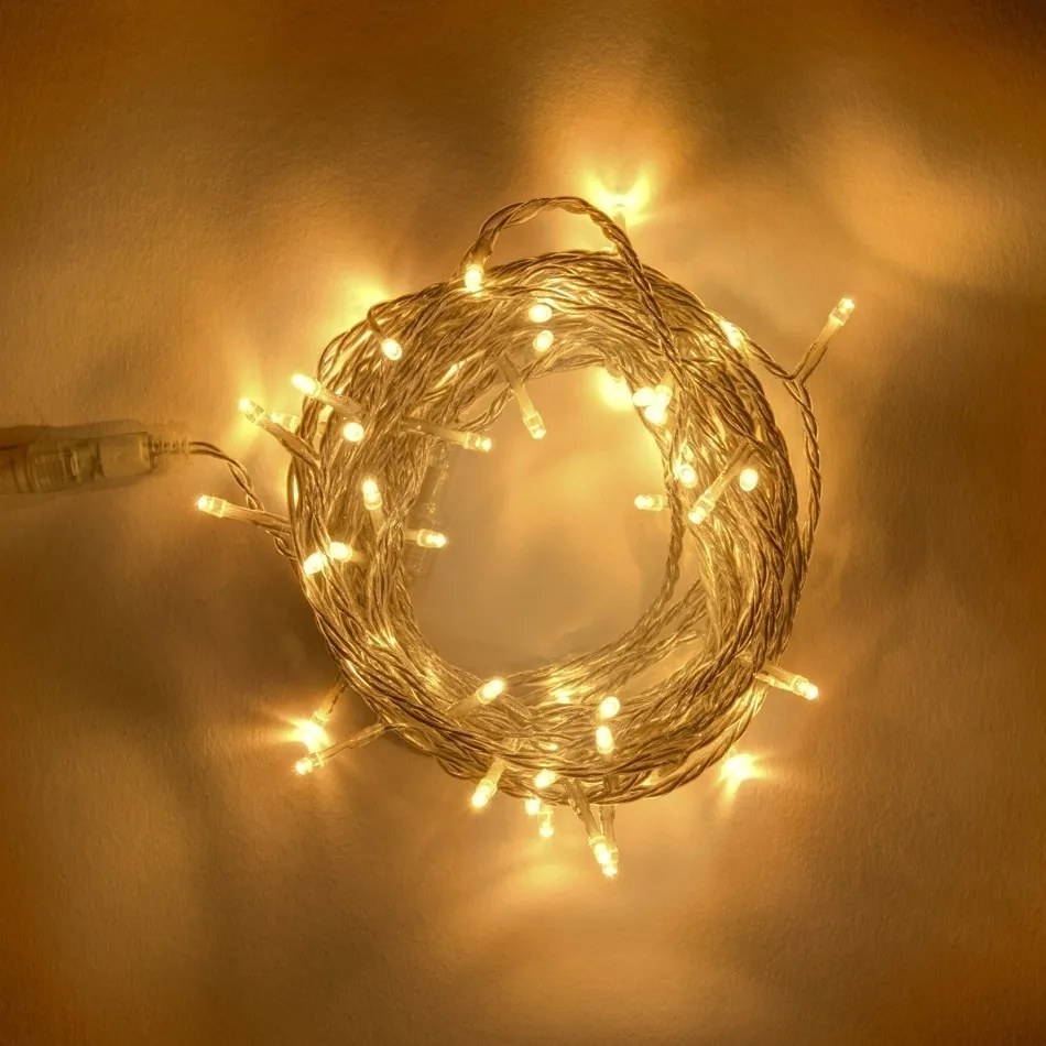 decoled LED șirag luminos- 8m, 80 LED alb cald, Flash