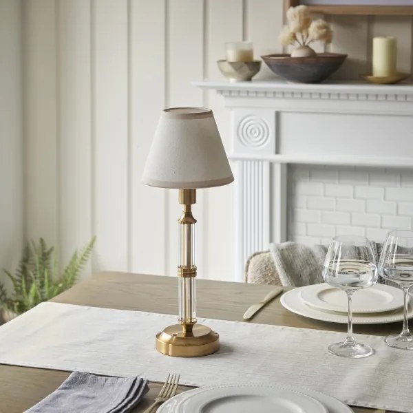 Lampă LED reîncărcabilă dimabilă de masă Endon 114849 MORTON LED/1,5W/5V alamă/bej