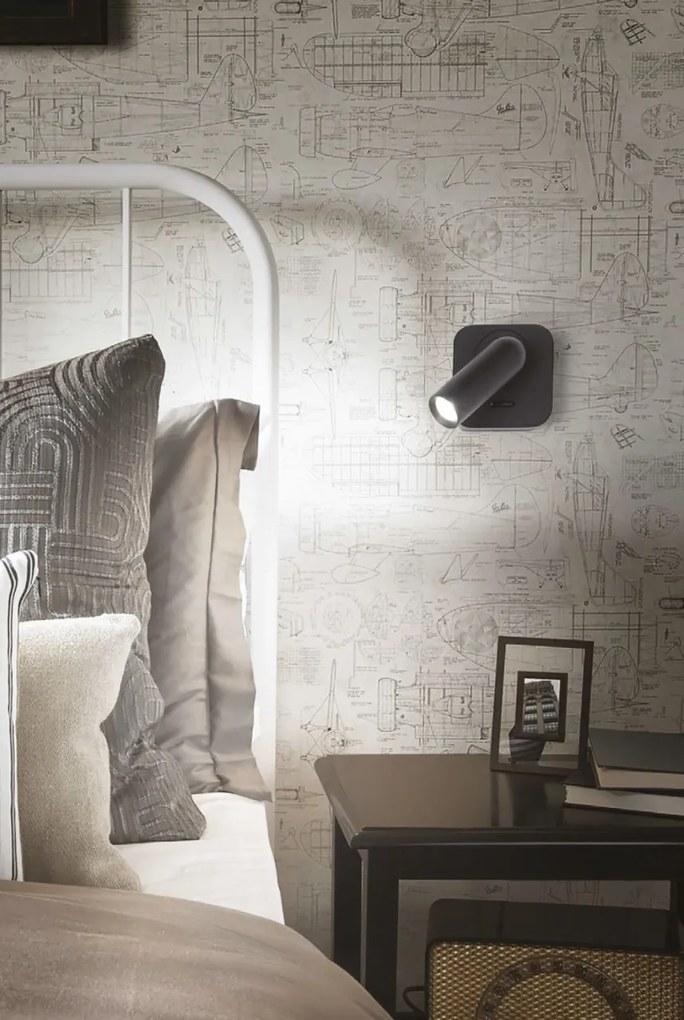 Aplica moderna cu spot LED directionabil BEAN SQUARE AP nickel