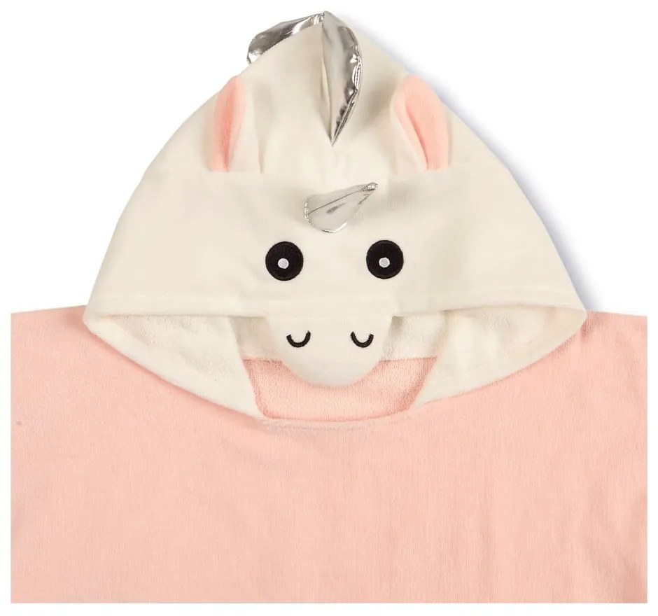 Poncho pentru copii roz din bumbac Lola – Good Morning