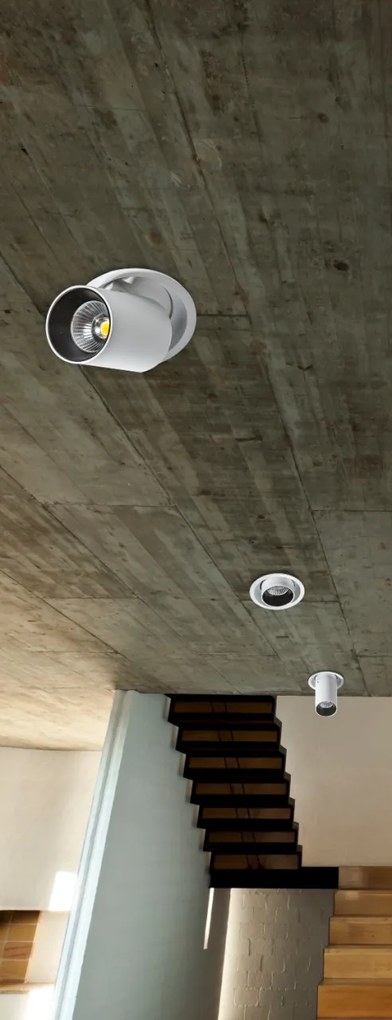 Spot LED dimabil incastrabil, directionabil pentru tavan/plafon LUNA alb/negru