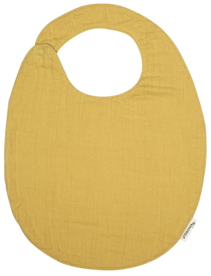Bavețică din muselină Kindsgut Oslo, galben muștar