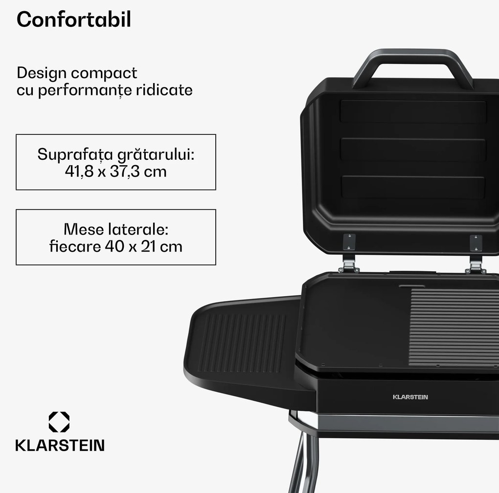Klarstein Grătar electric Gatsby, Utilizare în interior și în exterior, 3050 W, Concept EasyGrill, Până la 240 °C