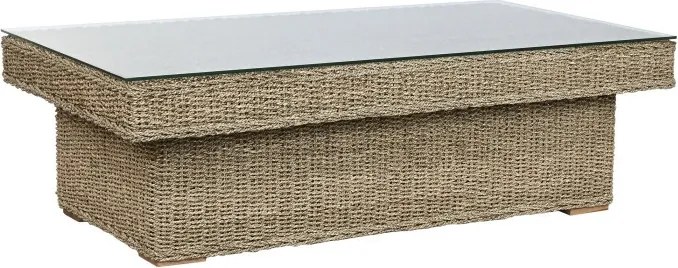 Set lounge exterior din fibre naturale împletite și structura din lemn de tec cu 2 canapele, măsuță de cafea și perne, „Borneo”