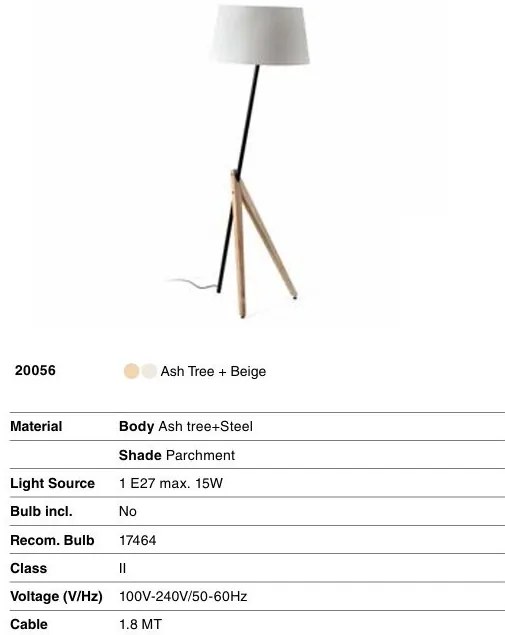 Lampadar, Lampa de podea design scandinav TREEWOOD