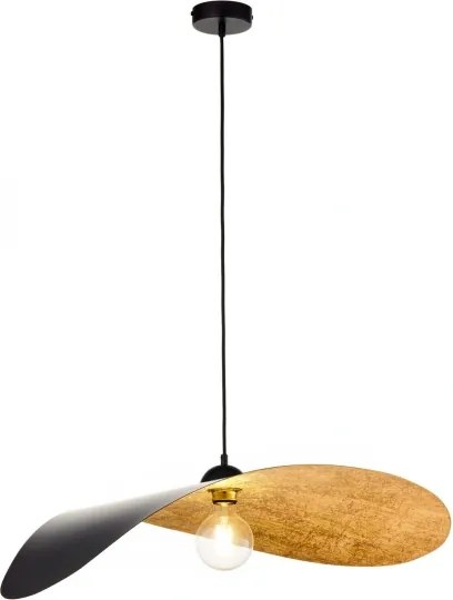 Lustră pe cablu LEAF 1xE27/15W/230V negru/auriu