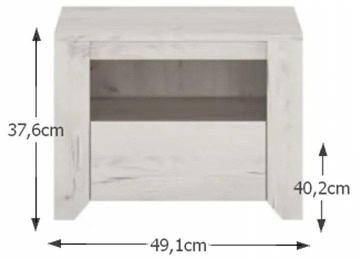 Set dormitor, (dulap, pat 160x200, 2x noptiera), alb craft, ANGEL