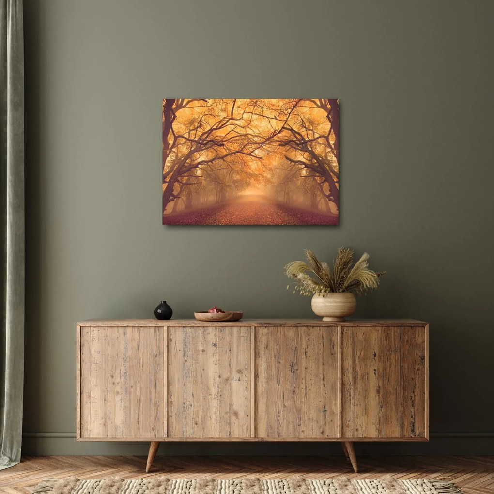 Tablou - Peisaj de toamnă cu drum (70x50 cm)