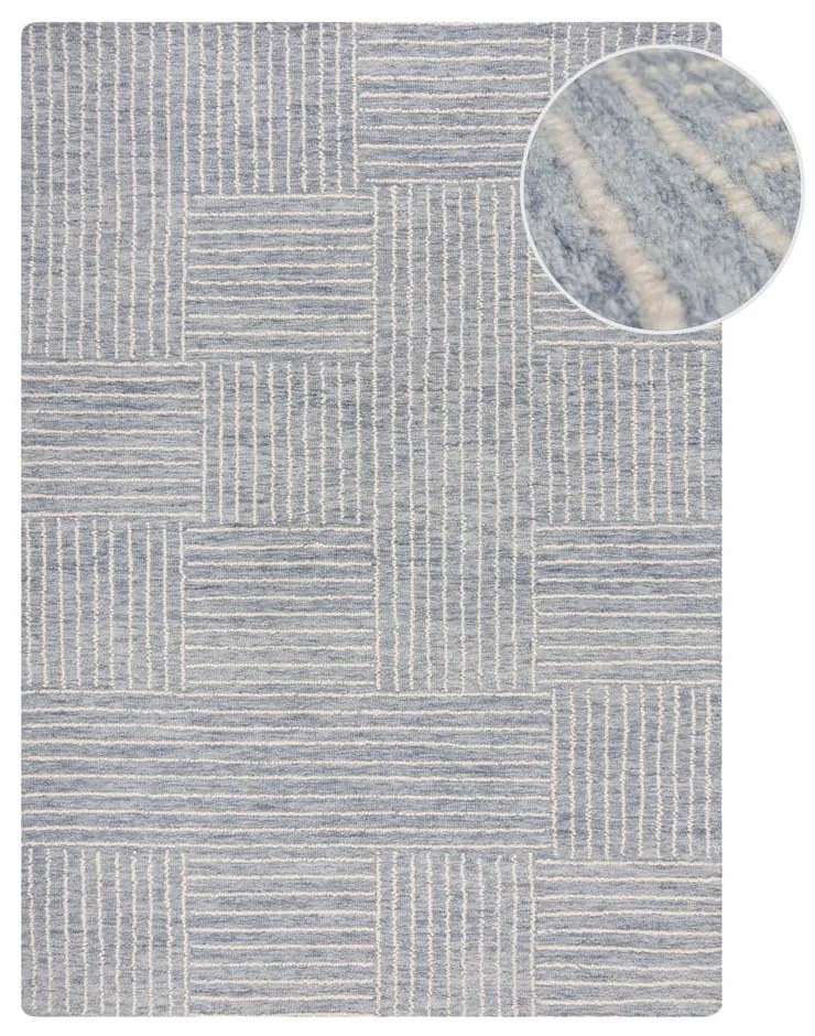 Covor albastru deschis țesut manual din lână 160x230 cm Memphis Wool – Flair Rugs