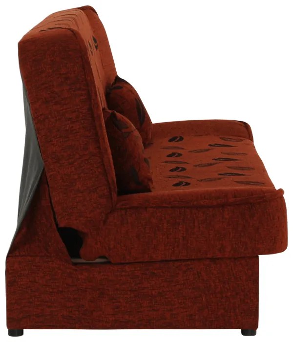 Canapea extensibilă, material textil cărămiziu/model, ASIA NEW