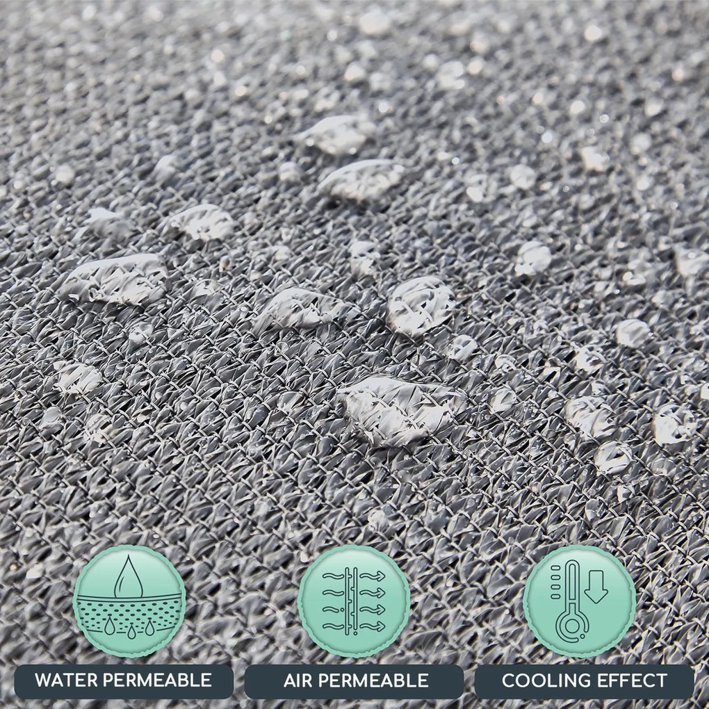 Parasolar cu unghiuri drepte, 2 x 4 m, cu inele de fixare, poliester, respirabil