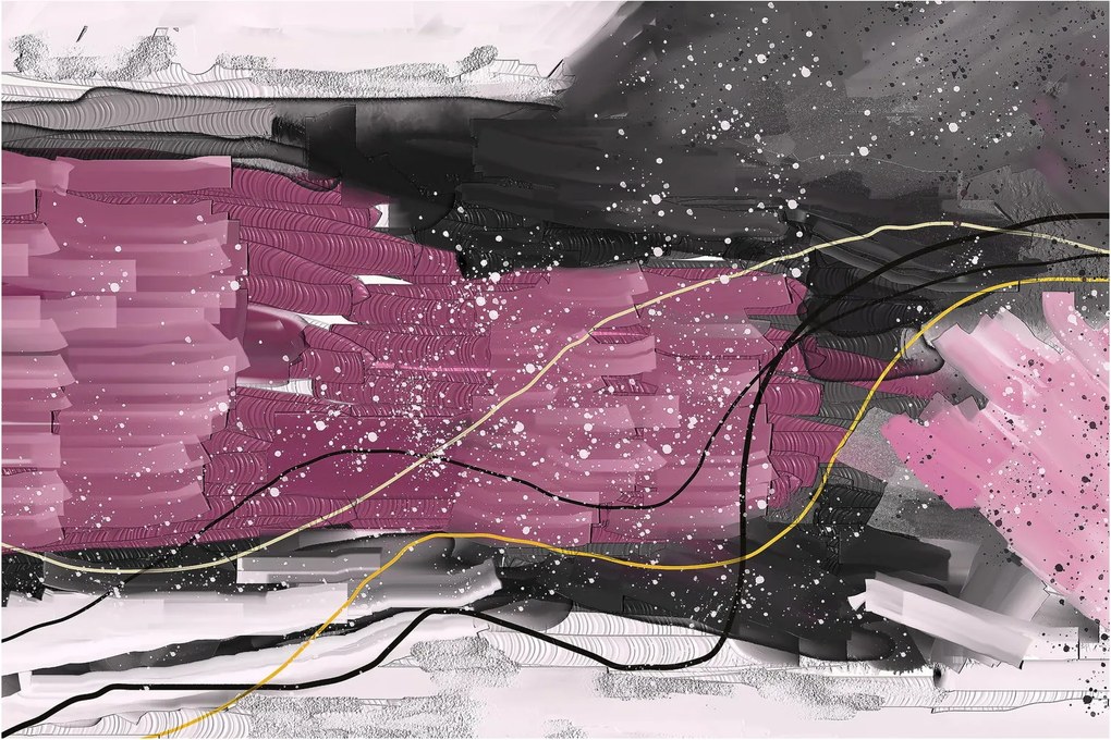 Tablou - Abstracție roz-roșu (90x60 cm)