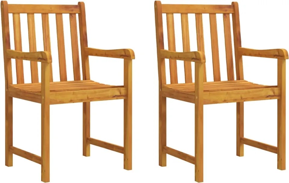 vidaXL Scaune de grădină, 2 buc., lemn masiv de acacia