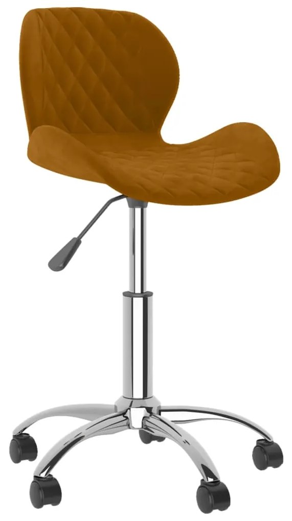 334932 vidaXL Scaun de bucătărie pivotant, maro, catifea