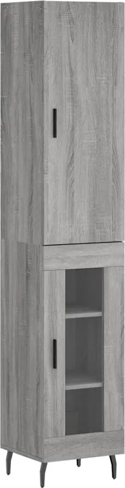 vidaXL Dulap înalt, gri sonoma, 34,5x34x180 cm, lemn prelucrat