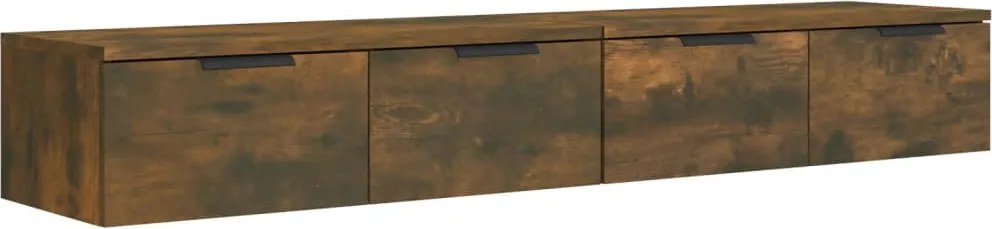 vidaXL Dulapuri perete 2 buc. stejar afumat 68x30x20 cm lemn prelucrat
