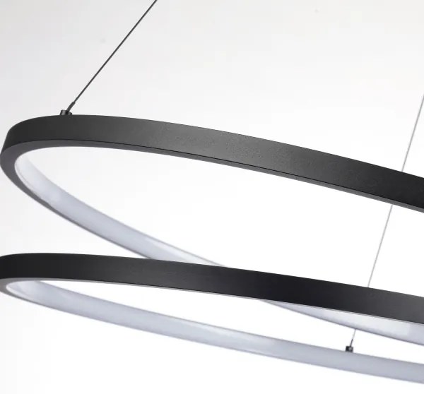 Brilagi-LED Lustră dimmabilă pe cablu TWISTER LED/75W/230V Ø 70 cm, negru + telecomandă