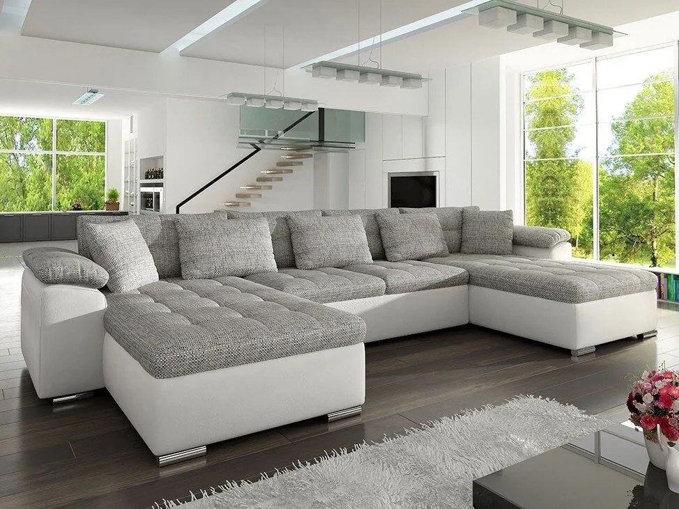 Colțar Miami 105Funcția de dormit, 375x155x76cm, 129 kg, Picioare: Plastic
